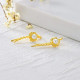 SISGEM: 18K Gold Plated Pearl Leaf Ear Climbers. Ideal Birthday Gift!