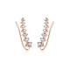Rose Gold Plated Silver Ear Climbers CZ Crawler Earrings 24mm