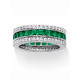 PalmBeach Jewelry: Simulated Emerald Eternity Ring, 6.03 TCW, Platinum-plated Silver