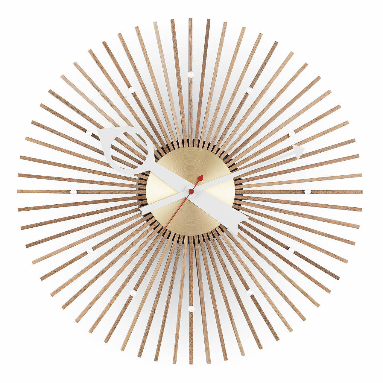 George Nelson Popsicle Clock by Vitra | Modern Walnut Wall Clock