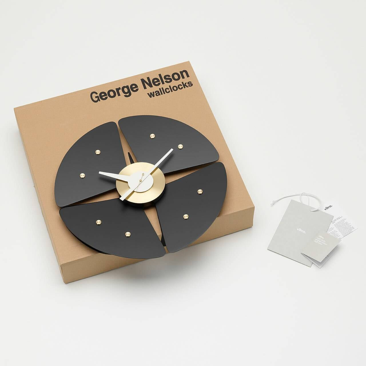 Nelson Petal Clock by Vitra Black, Brass Modern Wall Clock