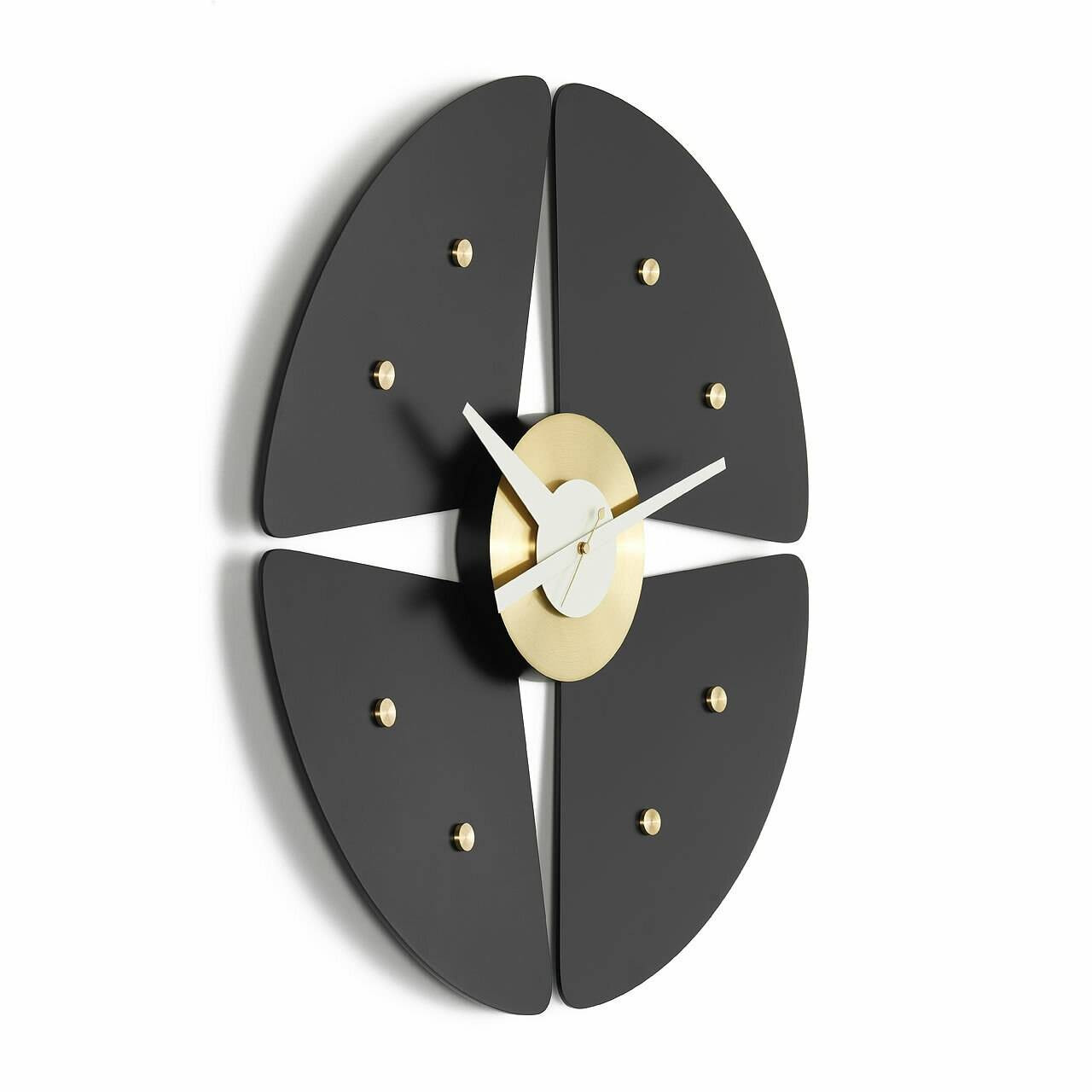 Nelson Petal Clock by Vitra Black, Brass Modern Wall Clock