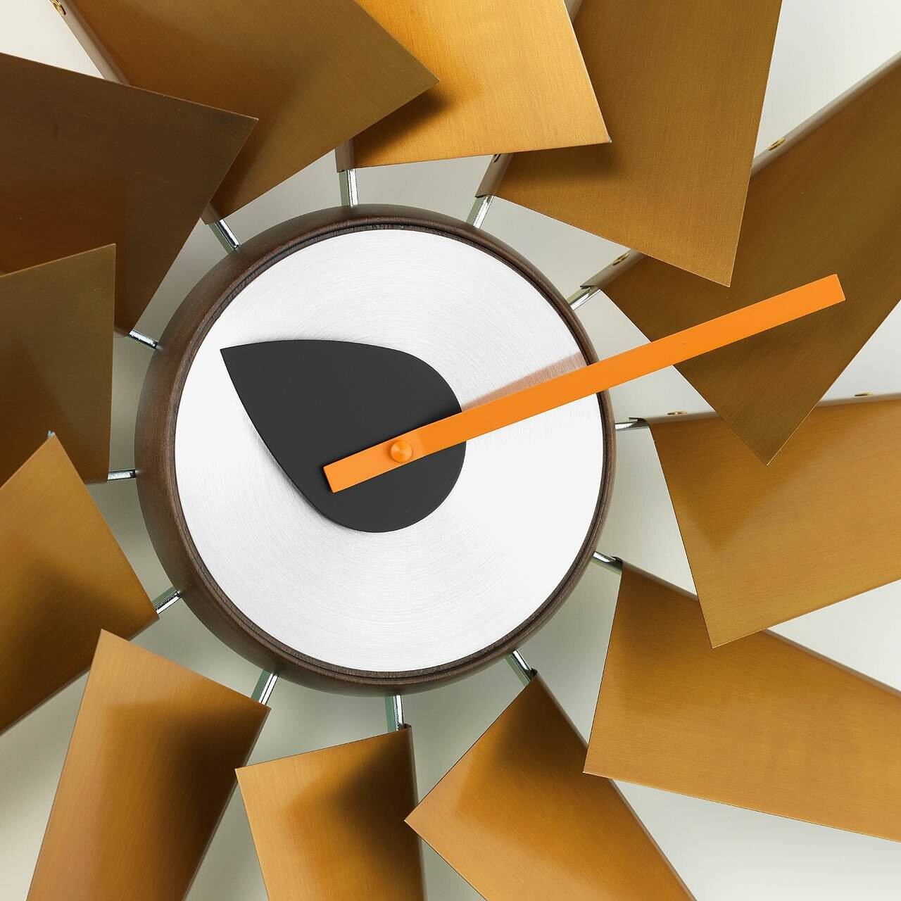 Nelson Turbine Clock Vitra Brass, Aluminum Wall Clock