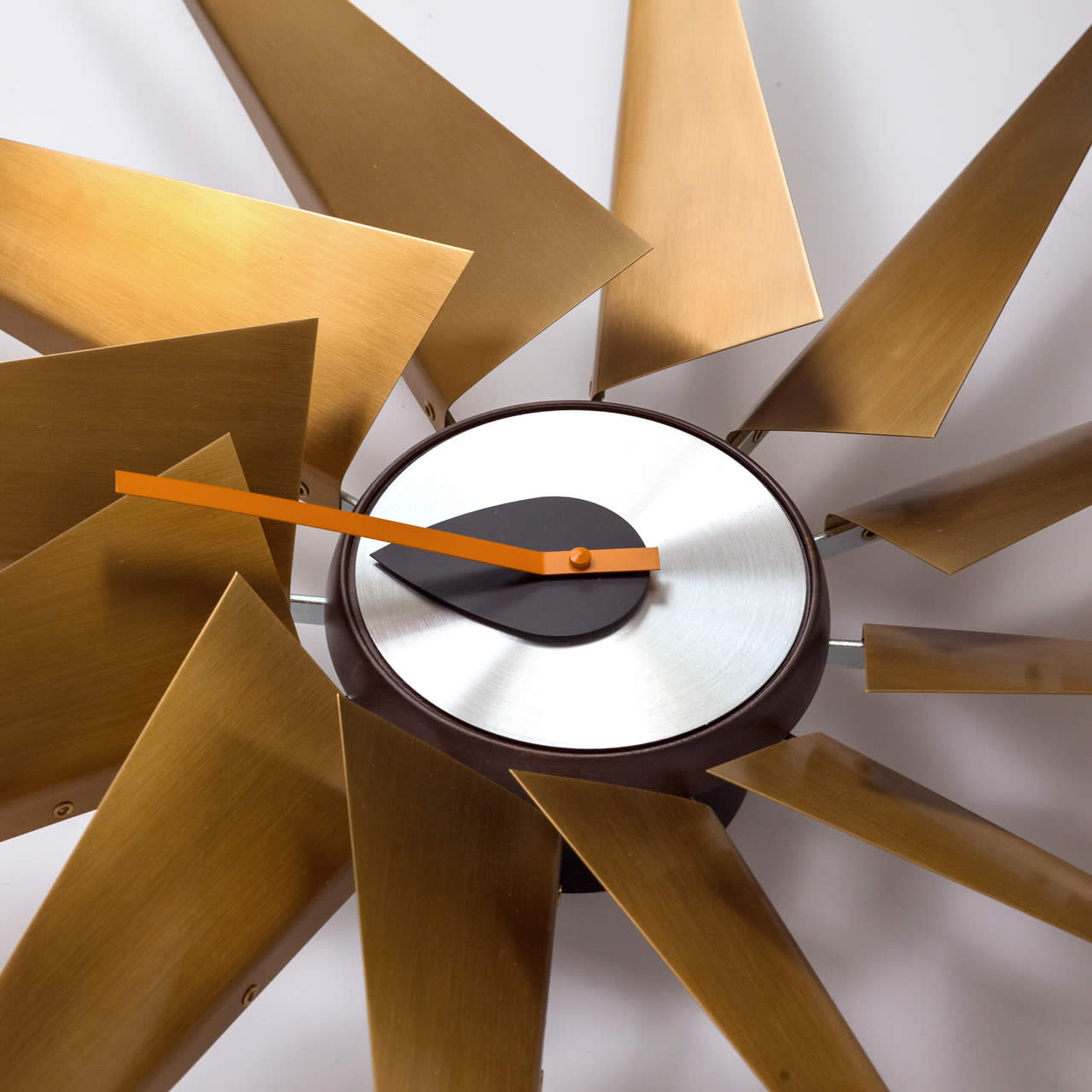 Nelson Turbine Clock Vitra Brass, Aluminum Wall Clock