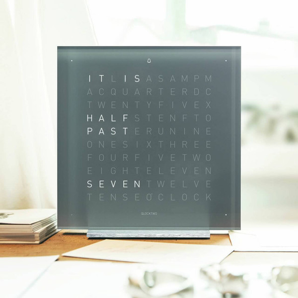 くるみるく　Nigi-Earth QLOCKTWO EARTH 13.5 / Touch Contemporary Alarm Clock | Black, Silver