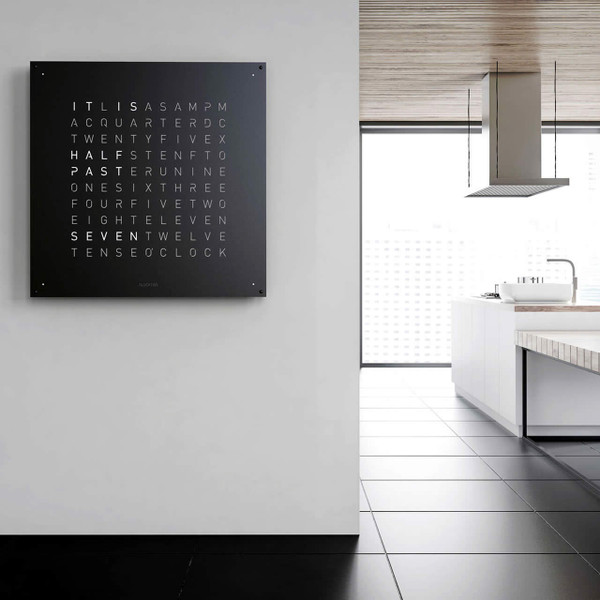 QLOCKTWO  EARTH 90 | Powder Coated Black Pepper Stainless Steel
