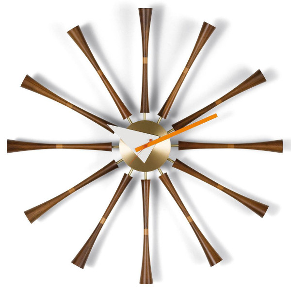 【要修理品】vitra Spindle Clock ジョージ・ネルソン George Nelson Spindle Clock Vitra | Aluminum, Walnut Wall Clock