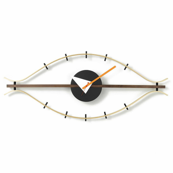 George Nelson Eye Clock by Vitra | Brass, Walnut Modern Wall
