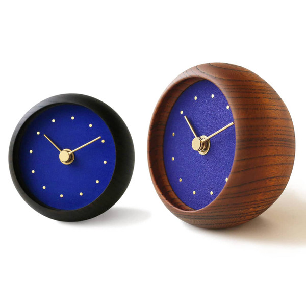 C-Brain Hanamokko Gunjo (Ultramarine Blue) Table Clock | Azurite