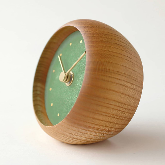 C-Brain Hanamokko Midorimenou (Green Agate) Table Clock | Jasper