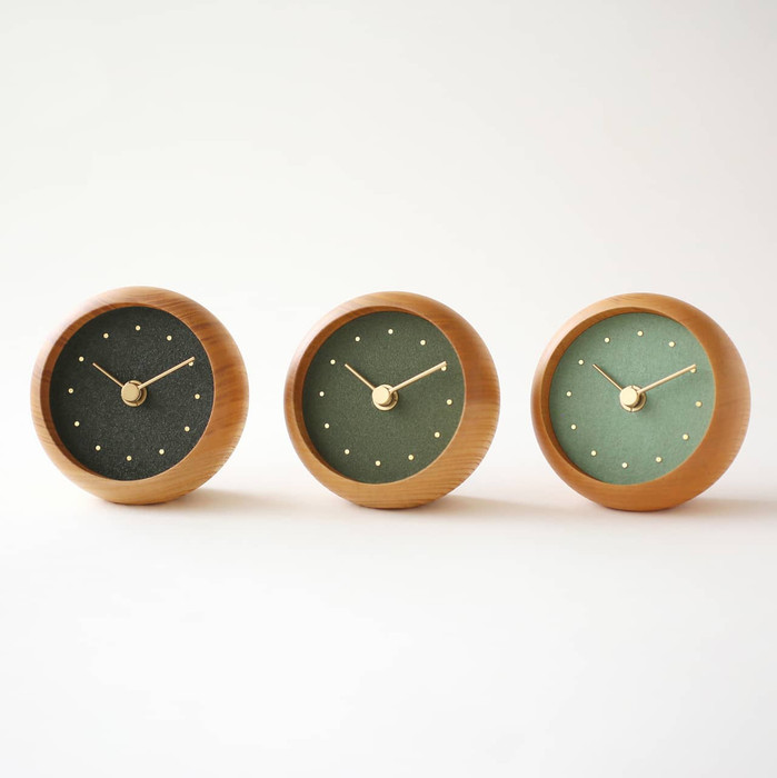 C-Brain Hanamokko Midorimenou (Green Agate) Table Clock | Jasper