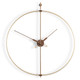 Barcelona Premium clock with walnut hands and case, brass finished fiberglass double rings, and brass accents