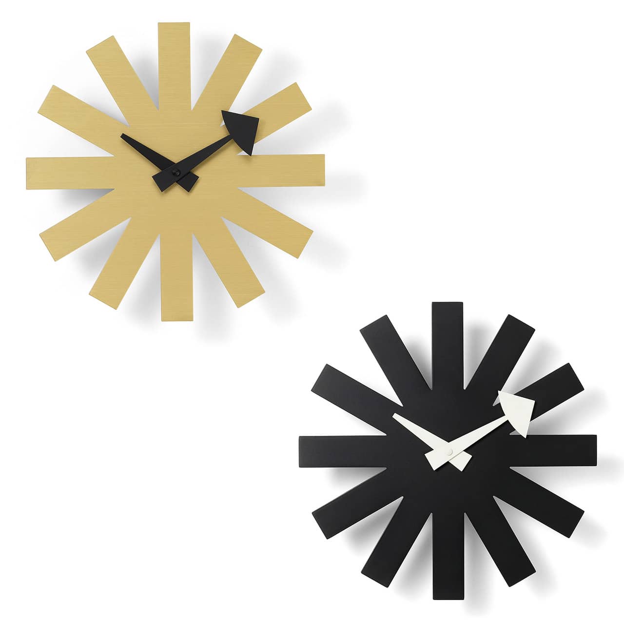 George Nelson Asterisk Clock by Vitra | Black / Brass Modern Clock