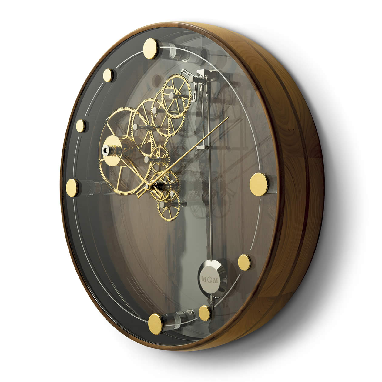 Little Venice Wall Clock | 24kt Yellow Gold, Briccola Wood | Italy