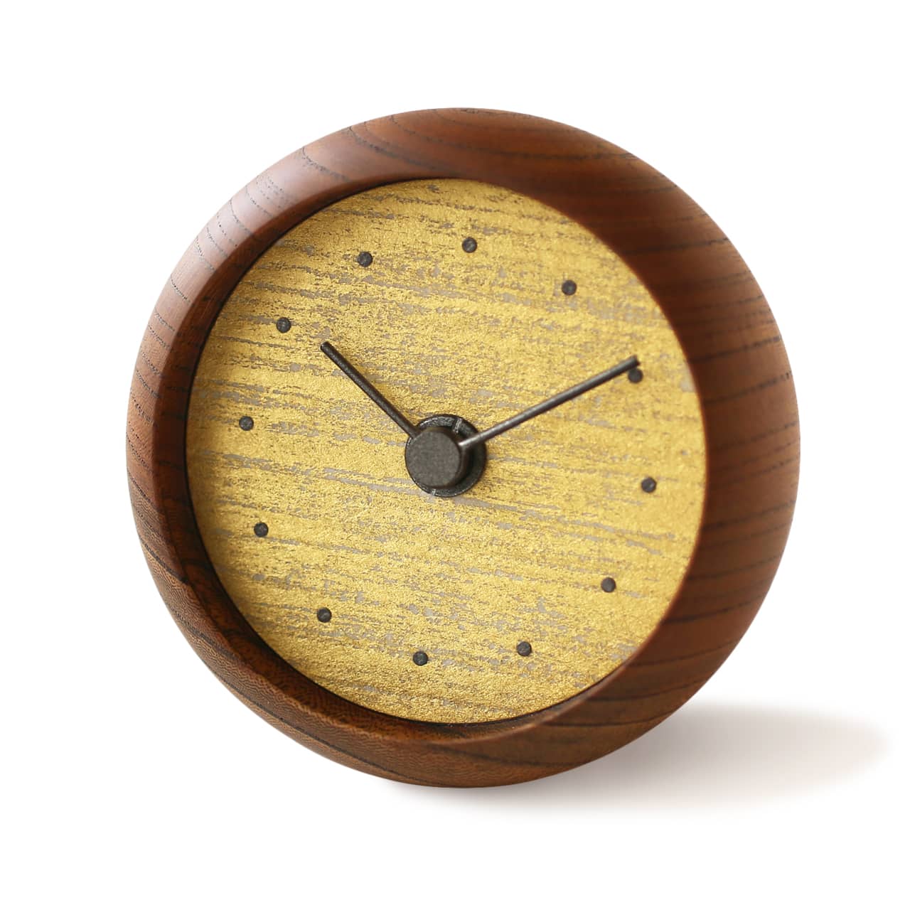 C-Brain Hanamokko Suri Gold Foil Table Clock | US Retailer