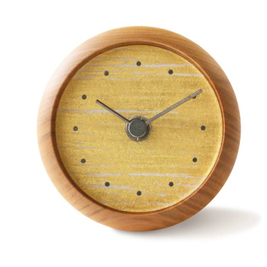 C-Brain Hanamokko Suri Gold Foil Table Clock | US Retailer