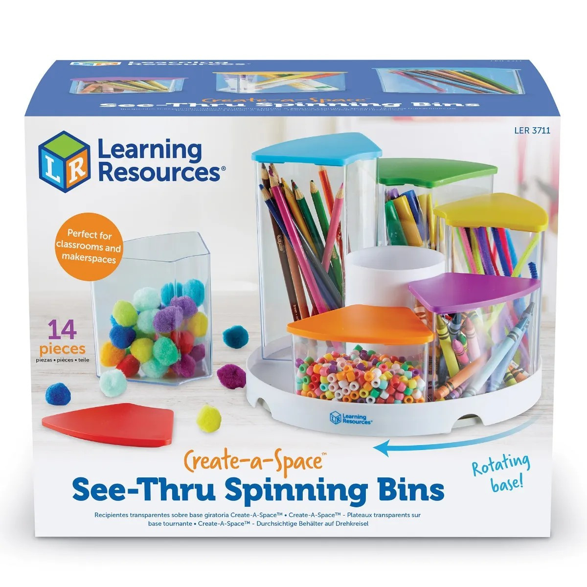 Learning Resources CreateaSpace SeeThru Spinning Bins Supplies for