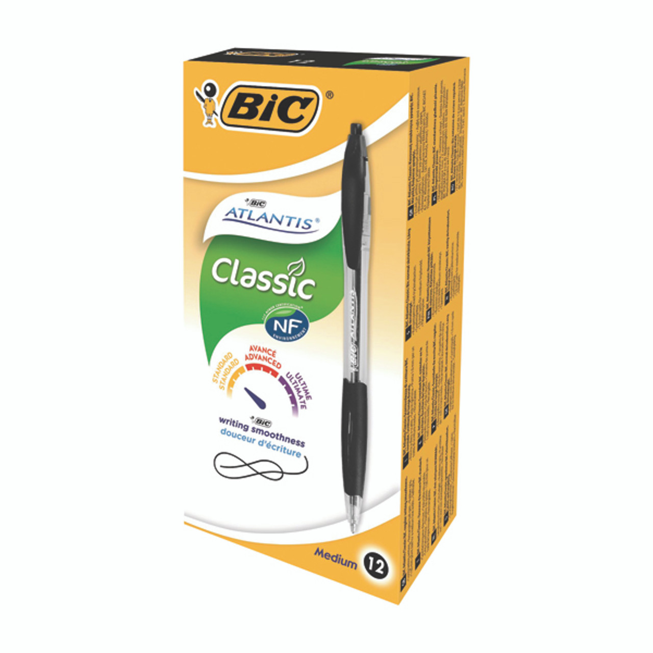 Bic Atlantis Ballpoint Pen Medium Black (Pack of 12) 949844