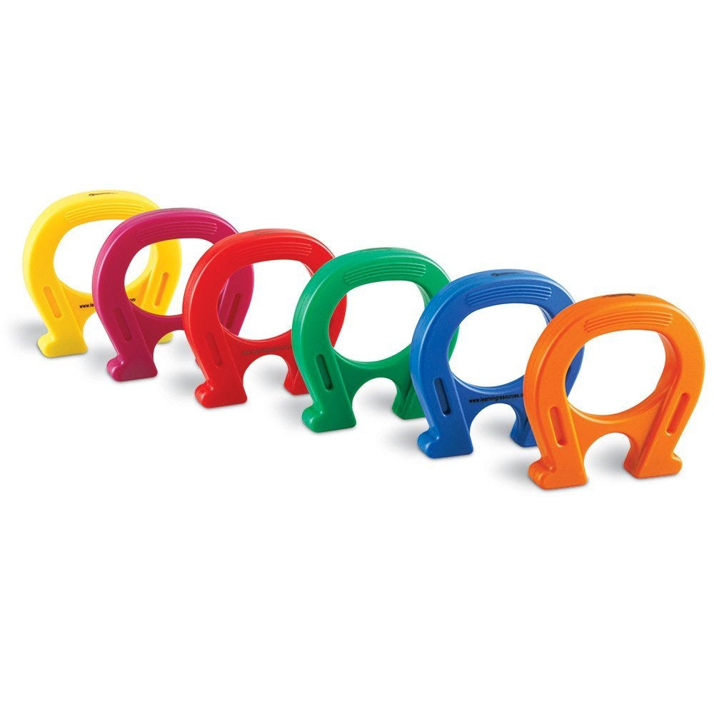 Learning Resources Super Aimants En Fer à Cheval – Lot De 12, Couleurs Vives, 12,5 Cm, Pôles Nord/sud, Dès 3 Ans