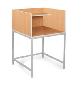 EF0215-M Monarch Study Carrel with Straight Legs Beech with Light Grey Metal Frame EF0215-M Monarch Study Carrel with Straight Legs Beech with Light Grey Metal Frame
