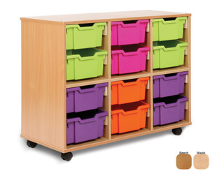 SA12D-M Monarch Allsorts Stackable Storage Unit with 12 Deep Trays Beech SA12D-M Monarch Allsorts Stackable Storage Unit with 12 Deep Trays Beech