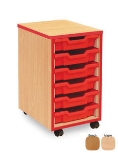 MEQ1WRE-M Monarch Coloured Edge Tray Storage Unit with Red Edging 6 Shallow Red Trays Beech MEQ1WRE-M Monarch Coloured Edge Tray Storage Unit with Red Edging 6 Shallow Red Trays Beech