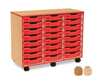 MEQ4WRE-M Monarch Coloured Edge Tray Storage Unit with Red Edging 24 Shallow Red Trays Beech MEQ4WRE-M Monarch Coloured Edge Tray Storage Unit with Red Edging 24 Shallow Red Trays Beech
