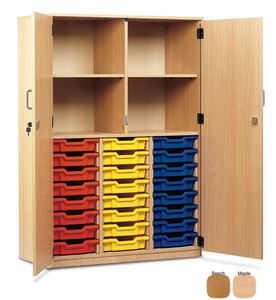 MEQ24C-M Monarch Cupboard 24 Shallow Trays with Adjustable Shelves Full Lockable Doors Beech MEQ24C-M Monarch Cupboard 24 Shallow Trays with Adjustable Shelves Full Lockable Doors Beech