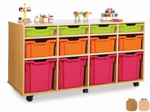 Gratnells Variety Tray Storage Unit with 4 Shallow 4 Deep 4 Jumbo Trays Beech Gratnells Variety Tray Storage Unit with 4 Shallow 4 Deep 4 Jumbo Trays Beech