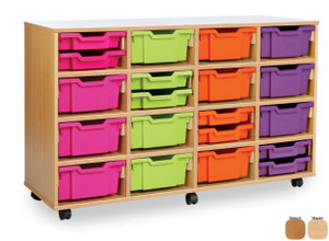 Gratnells Combination Tray Storage Unit with 16 Deep or 32 Shallow Trays or a combination Beech Gratnells Combination Tray Storage Unit with 16 Deep or 32 Shallow Trays or a combination Beech