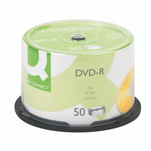 KF15419 Q-Connect DVD-R 4 7GB Cake Box Pack 50 KF15419