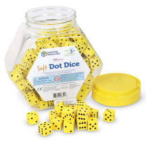 LER6351 Learning Resources Soft Foam Dot Dice (Set of 200)