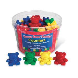 LER0725 Learning Resources The Original Three Bear Family Basic Four Colour Counter Set (Set of 80) LER0725 Learning Resources The Original Three Bear Family Basic Four Colour Counter Set (Set of 80)
