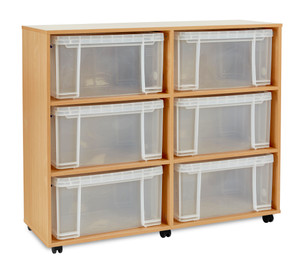 RUB048-M Monarch Really Useful Box Storage Unit with 6x48L Boxes Lids Beech RUB048-M Monarch Really Useful Box Storage Unit with 6x48L Boxes Lids Beech