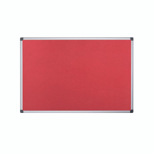 BQ35546 Bi-Office Aluminium Trim Felt Noticeboard 1200x900mm Red FA0546170