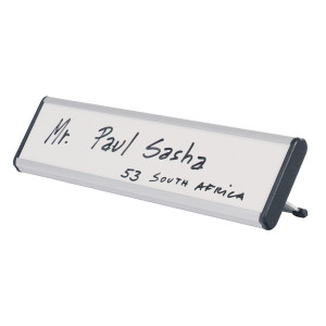 BQ10011 Bi-Office Drywipe Desk Nameplate 60x220x20mm White NPL01011 BQ10011 Bi-Office Drywipe Desk Nameplate 60x220x20mm White NPL01011