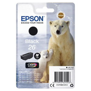 C13T26014012 Epson C13T26014012 26 Black Ink Cartridge 220 pages 6ml