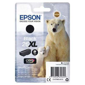 C13T26214012 Epson C13T26214012 26XL Black Ink Cartridge 500 pages 12ml