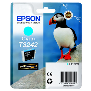 C13T32424010 Epson C13T32424010 T3242 Cyan Ink Cartridge 980 pages 14ml C13T32424010 Epson C13T32424010 T3242 Cyan Ink Cartridge 980 pages 14ml