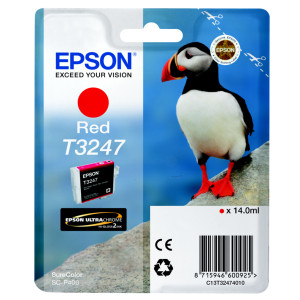C13T32474010 Epson C13T32474010 T3247 Red Ink Cartridge 980 pages 14ml C13T32474010 Epson C13T32474010 T3247 Red Ink Cartridge 980 pages 14ml