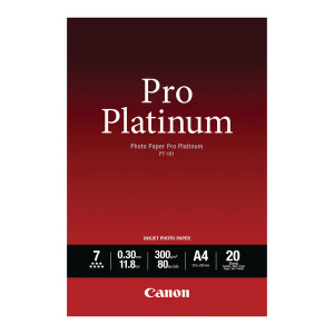 CO75285 Canon Inkjet Pro Platinum Photo Paper A4 300gsm High Gloss Pack 20 PT-101 2768B016 CO75285 Canon Inkjet Pro Platinum Photo Paper A4 300gsm High Gloss Pack 20 PT-101 2768B016