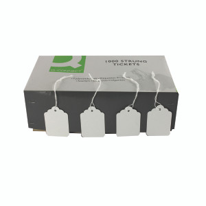KF01621 Strung Ticket 57x38mm White Pack 1000 KF01621