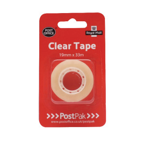 UB70980 Postpak Clear Sticky Tape 33m Pack 12 UB70980 Postpak Clear Sticky Tape 33m Pack 12