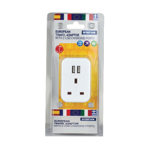 STS7398 Status European USB Travel Adaptor Pack 3 S2USBPTEURO1PK3 STS7398 Status European USB Travel Adaptor Pack 3 S2USBPTEURO1PK3