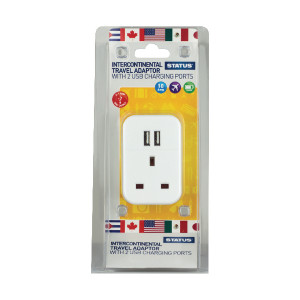 STS7404 Status Intercontinental USB Travel Adaptor Pack 3 S2USBPTINTER1PK3 STS7404 Status Intercontinental USB Travel Adaptor Pack 3 S2USBPTINTER1PK3