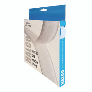 HA76988 Halco Stick On Hook Roll 20mm x 10m Hook roll with permanent adhesive back 20AWH10 BOX HA76988 Halco Stick On Hook Roll 20mm x 10m Hook roll with permanent adhesive back 20AWH10 BOX