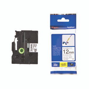 BA69174 Brother P-Touch Black on White TZe Labelling Tape 12mm x 8m TZe-FX231 BA69174 Brother P-Touch Black on White TZe Labelling Tape 12mm x 8m TZe-FX231