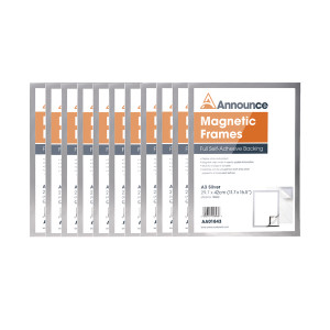 AA01845 Announce Magnetic Frame A3 Silver Pack 10 AA01845 AA01845 Announce Magnetic Frame A3 Silver Pack 10 AA01845