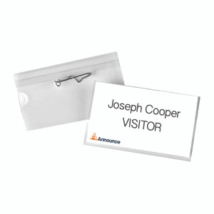 PV00920 Announce Pin Name Badge 54x90mm Pack 50 PV00920 PV00920 Announce Pin Name Badge 54x90mm Pack 50 PV00920