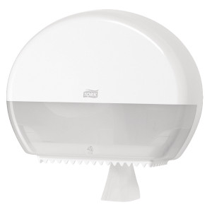 SCA35484 Tork T2 Mini Jumbo Toilet Roll Dispenser White 555000 SCA35484 Tork T2 Mini Jumbo Toilet Roll Dispenser White 555000
